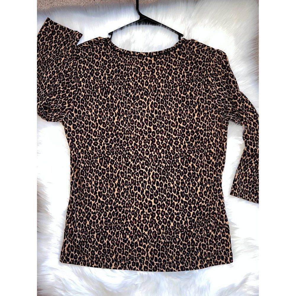 Amber Sun Leopard Animal Print Shirt Small - Picture 9 of 9
